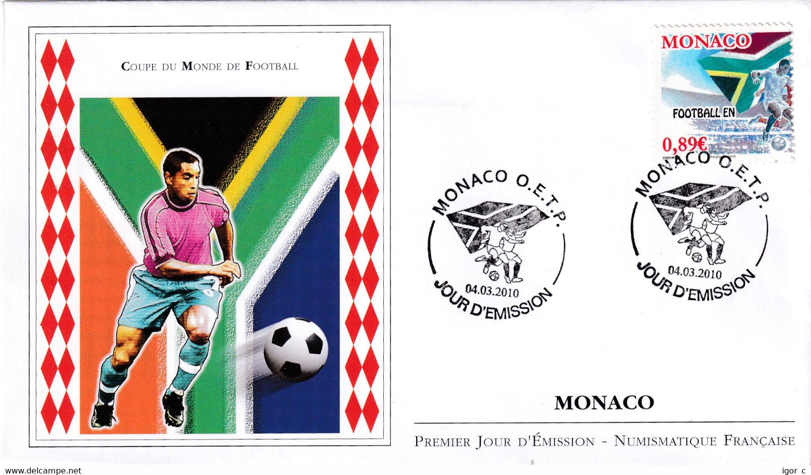 Monaco 2010 Cover; Football Fussball Soccer Calcio: FIFA World Cup South Africa - 2010 – Sud Africa