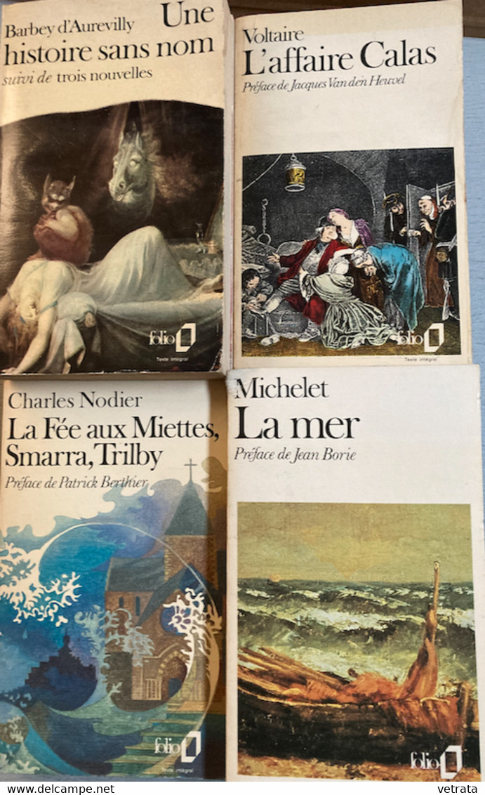 6 Classiques En Folio : Barbey D’Aurevilly-Huysmans-Le Sage-Michelet-Nodier-Voltaire - Lots De Plusieurs Livres