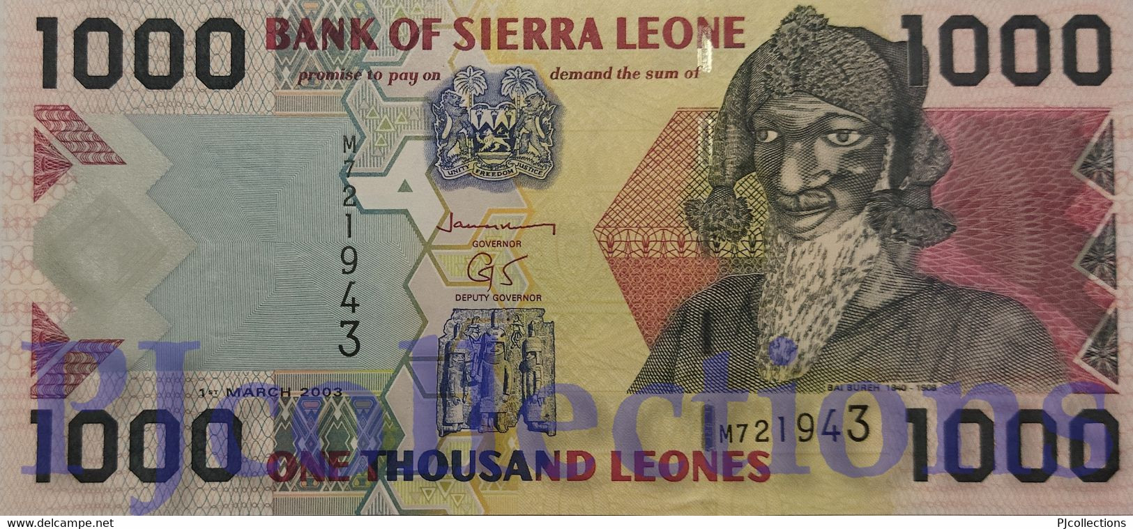 SIERRA LEONE 1000 LEONES 2003 PICK 24b UNC - Sierra Leone