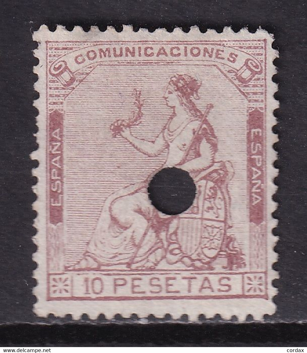 1873 I REPÚBLICA ALEGORÍA ESPAÑA 10 PTS TELÉGRAFOS. 80 €. MUY BONITO - Gebruikt