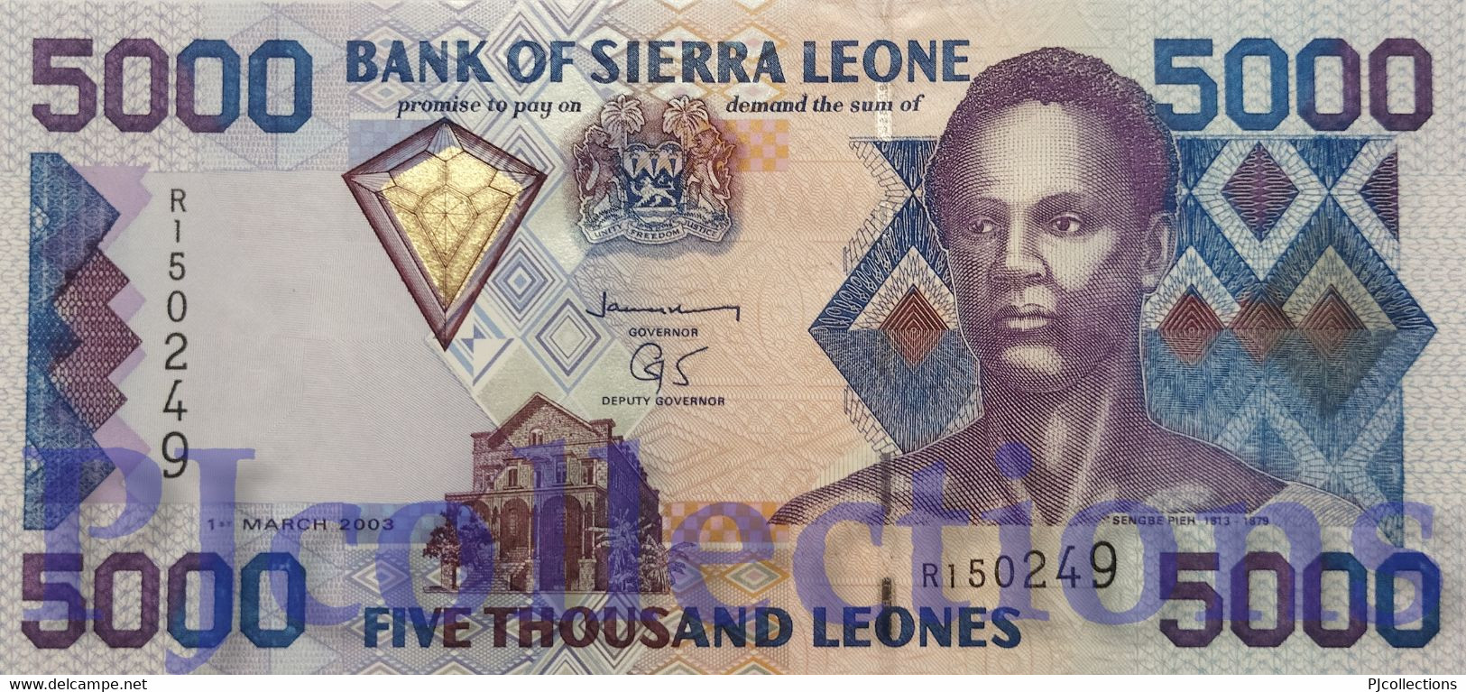 SIERRA LEONE 5000 LEONES 2003 PICK 27b UNC - Sierra Leone