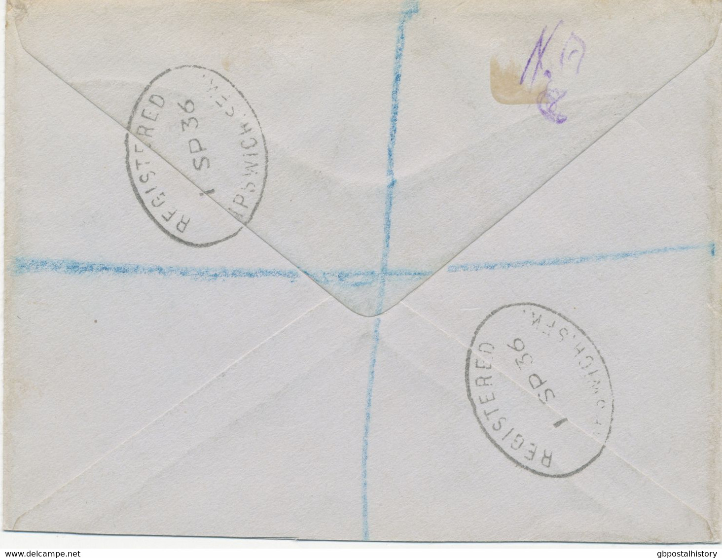 GB 1.9.1936, King Edward VIII ½d, 1 ½d And 2 ½d On Very Fine R-cover Local Used (correct Postage: Letter Rate 1½d + 3d - ....-1951 Pre-Elizabeth II