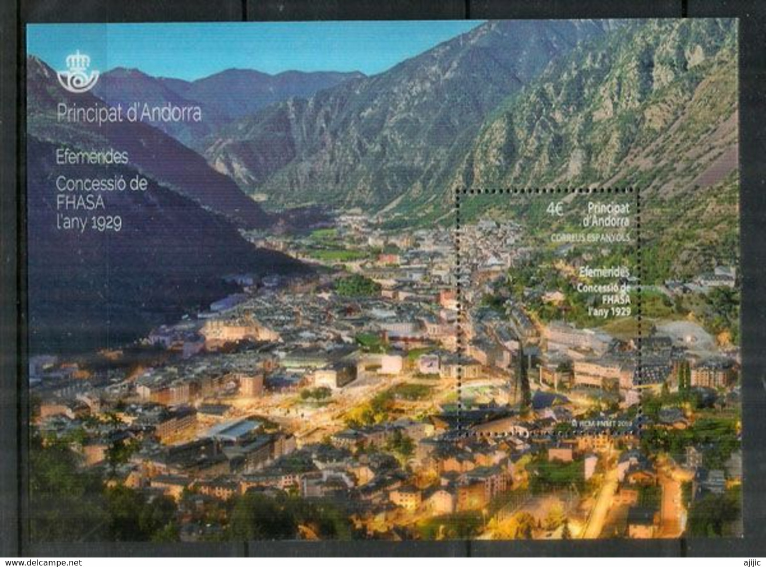 ANDORRA.FHASA/FEDA.(Forces Hidroelèctriques D'Andorra) 90 Ans. Bloc-feuillet Impression Lenticulaire. Neuf ** AND.ESP - Hojas Bloque