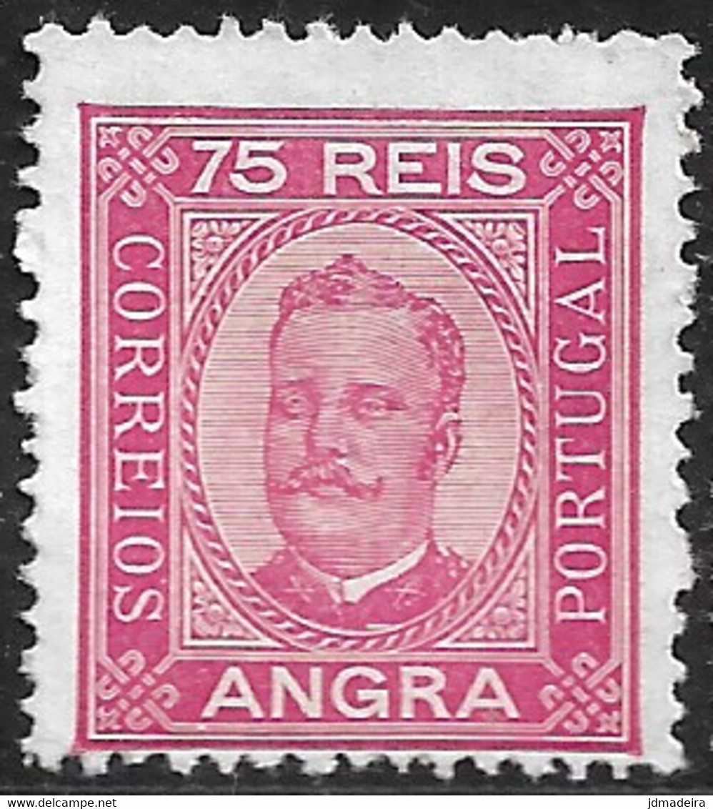 Angra – 1892 King Carlos 75 Réis Mint Stamp - Angra