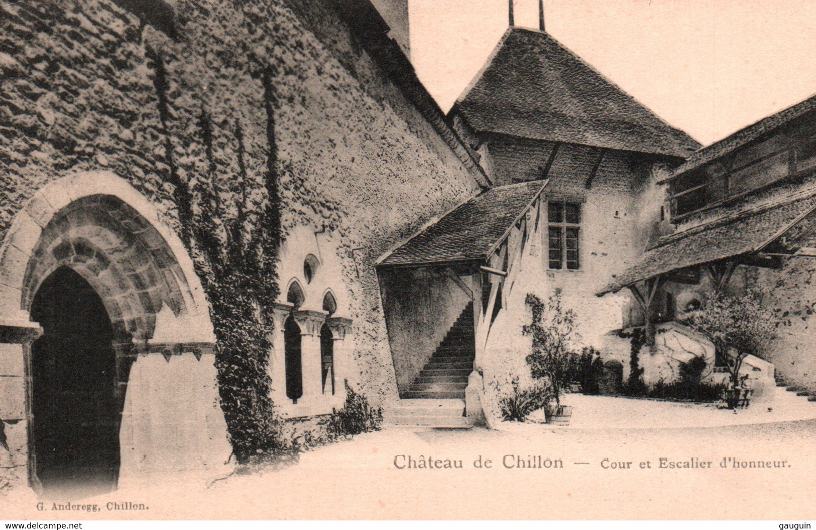 CPA - CHÂTEAU De CHILLON - Vues Du Site Intérieurs … LOT 5 CP à Saisir - Veytaux