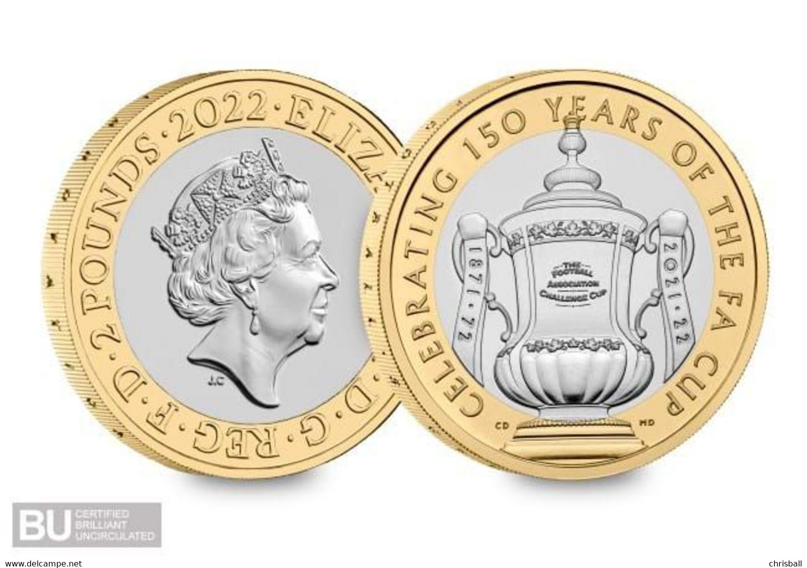 UK Two Pound £2 2022 FA Cup BUNC Coin - 2 Pounds