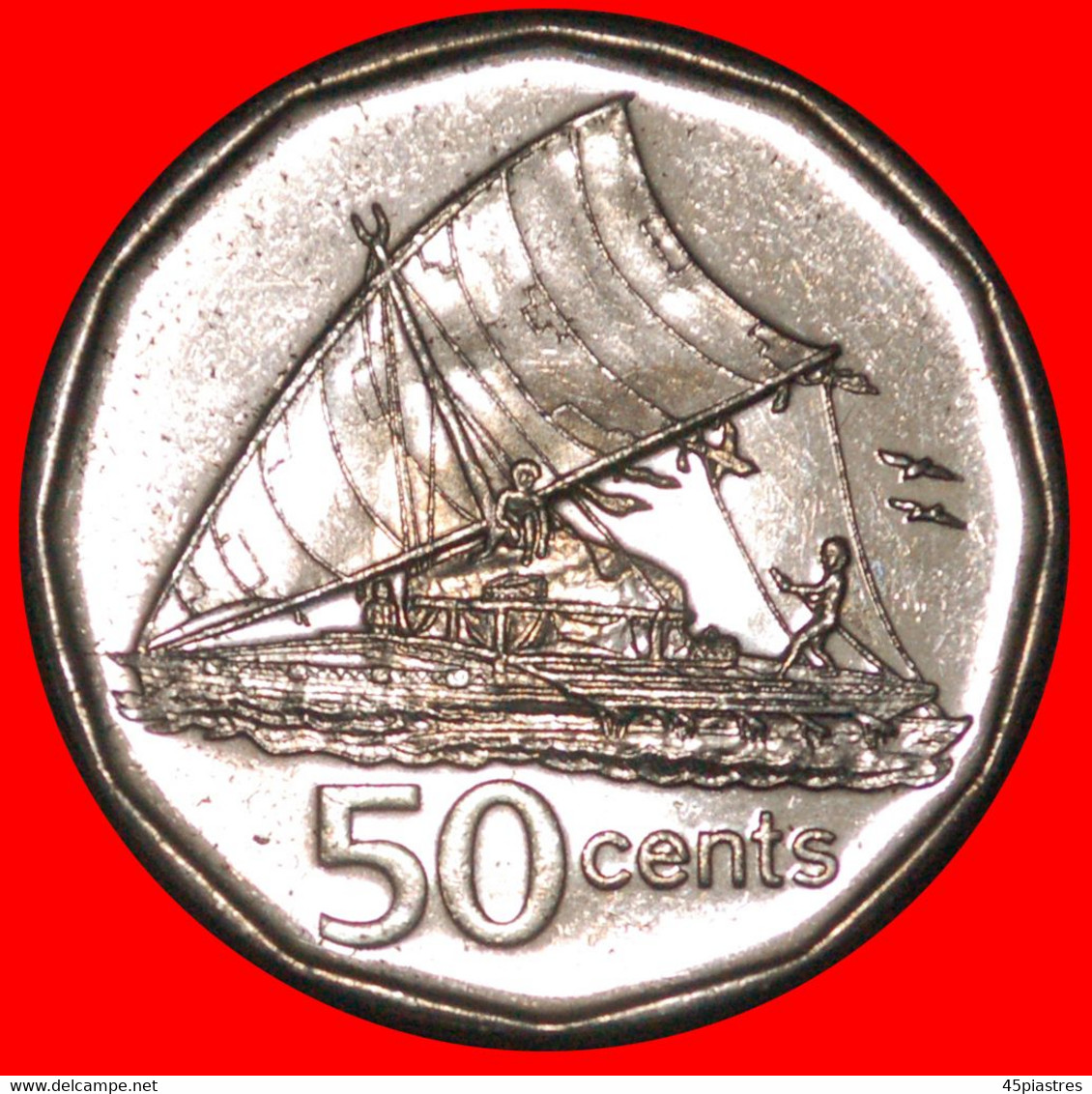 * CANADA (2009-2010): FIJI ★ 50 CENTS 2009! ELIZABETH II (1953-2022) SHIP MINT LUSTRE! LOW START ★ NO RESERVE! - Fiji