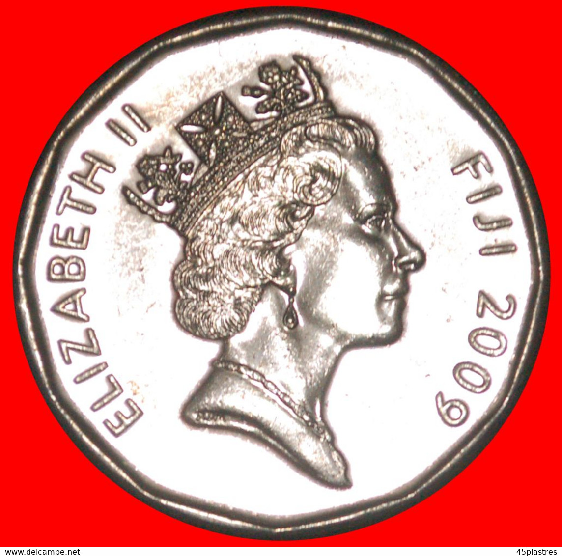 * CANADA (2009-2010): FIJI ★ 50 CENTS 2009! ELIZABETH II (1953-2022) SHIP MINT LUSTRE! LOW START ★ NO RESERVE! - Fidschi