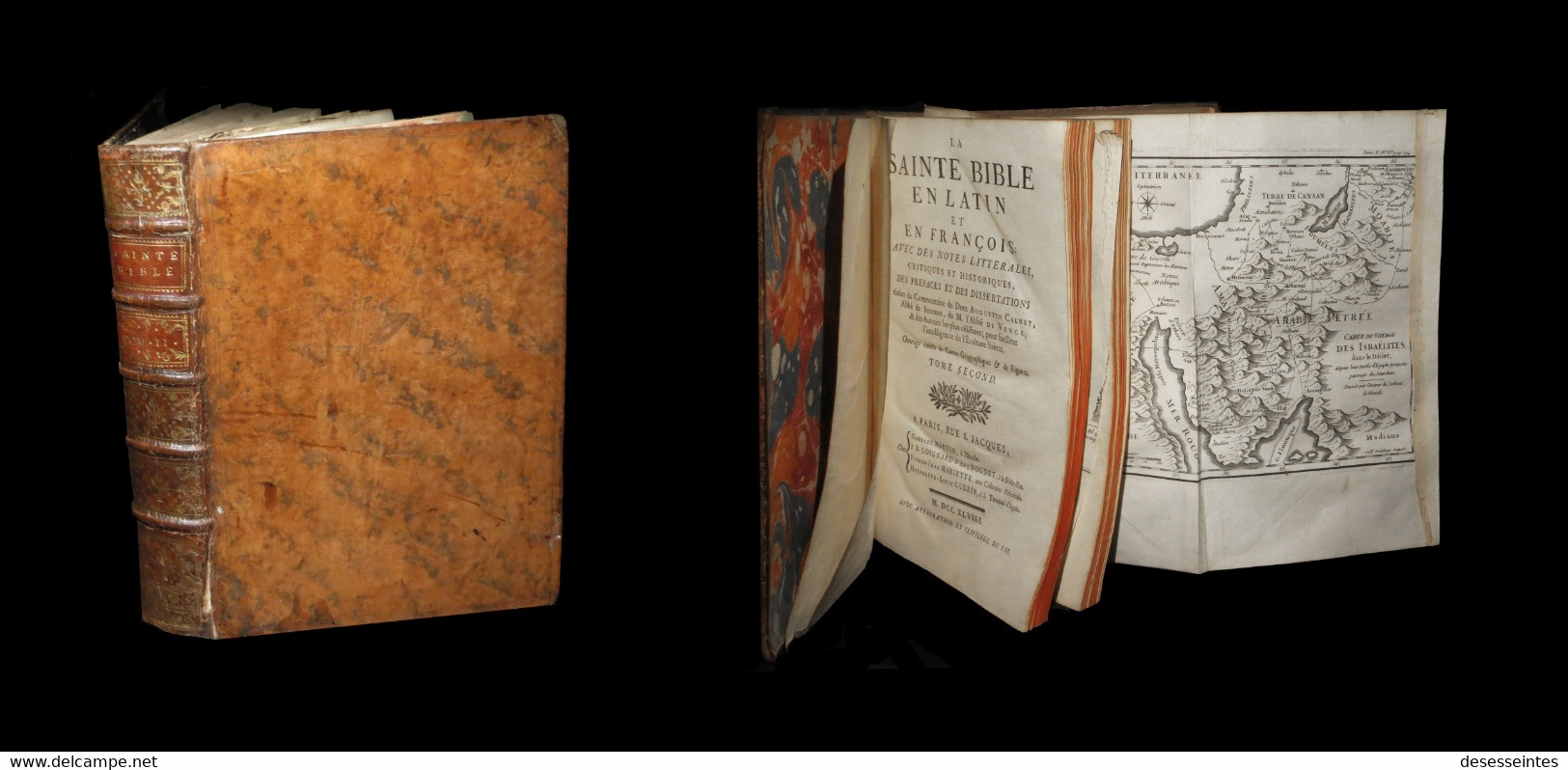 [THEOLOGIE PSAUTIER In-4] CALMET (Augustin) - La Sainte Bible / Le Lévitique, Les Nombres Et Le Deutéronome. - 1701-1800