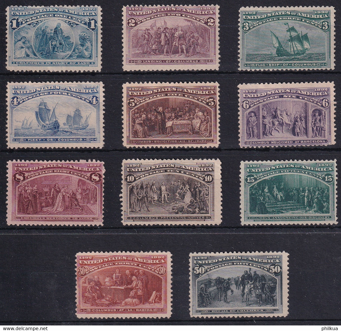 MiNr. 73-83 USA 1893 (Kat.Mi 1190.--) 400. Jahrestag Entdeckung Amerikas Durch Kolumbus/ungebraucht/(*) Ohne Gummi - Neufs