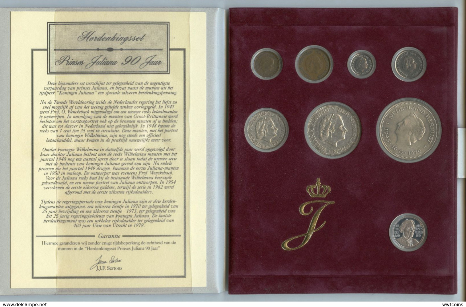 NETHERLANDS OLANDA SET 1-5-10-25 CENT + 1-2,5-10 GULDEN ARGENTO + MEDAGLIA ARGENTO CON GARANZIA - Mint Sets & Proof Sets