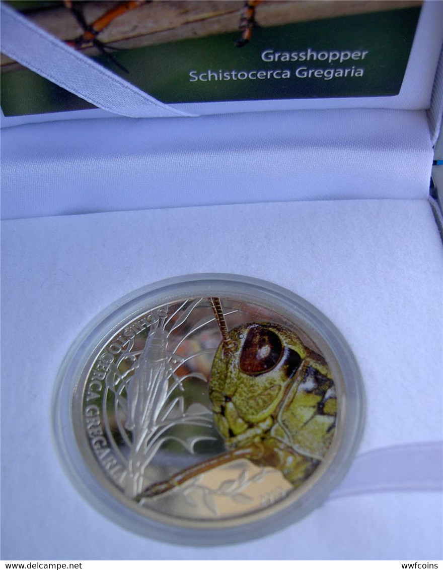 PALAU 2 $ 2010 ARGENTO PROOF 999 WILDLIFE CAVALLETTA SCHISTOCERCA GREGARIA PZ 1000 CONIATI MEZZA ONCIA 999 CONSERVAZIONE - Palau