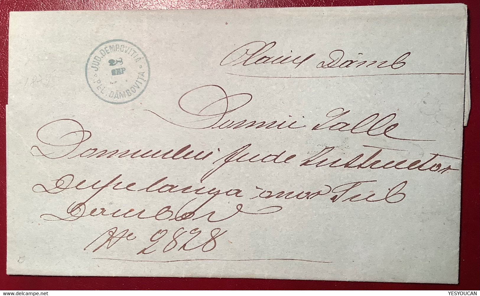 "JUD. DEMBOVITIA PL DAMBOVITA 1874" RARE RURAL POSTMARK Cover   (Romania Roumanie Lettre - 1858-1880 Moldavia & Principado