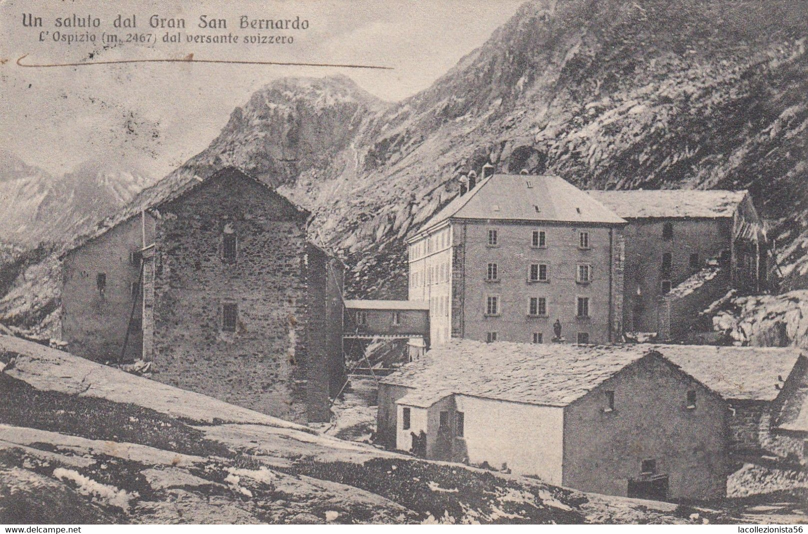 11937-COLLE DEL GRAN SAN BERNARDO(CANTON VALLESE)-L'OSPIZIO DAL VERSANTE SVIZZERO-1898-FP - Altri & Non Classificati