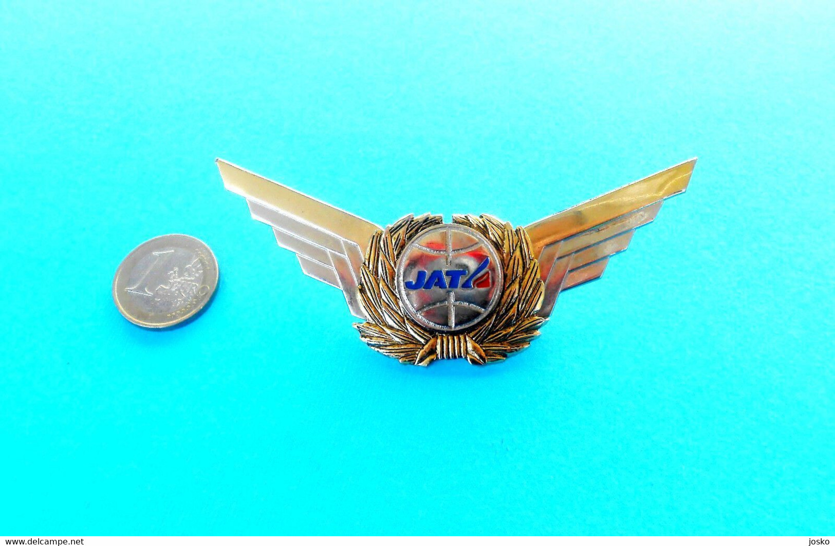 JAT (Yugoslav Airlines) - Original Vintage Pilot Wings Badge  *** Airways Airline Air Company Pilote #2 - Personeelsbadges