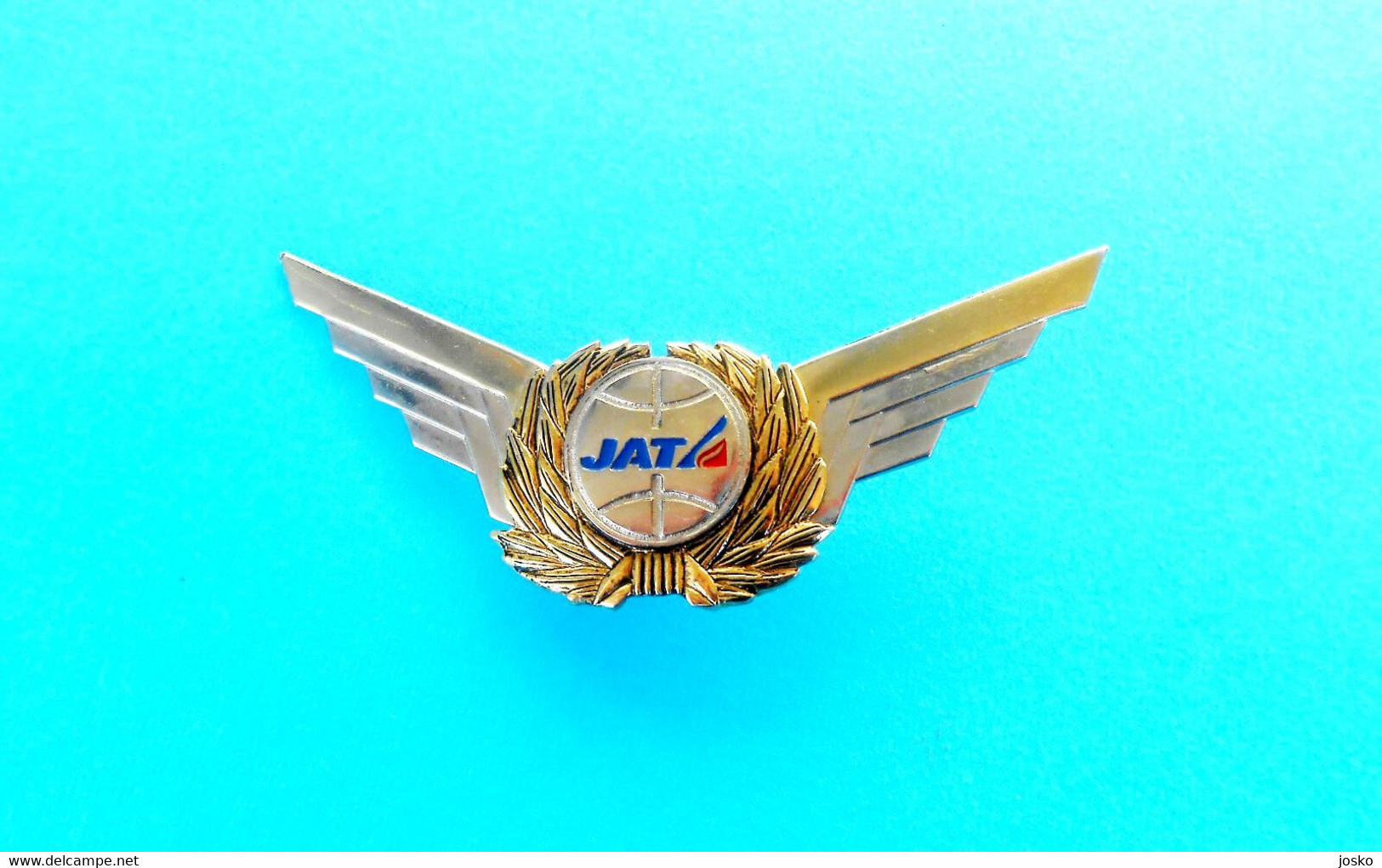 JAT (Yugoslav Airlines) - Original Vintage Pilot Wings Badge  *** Airways Airline Air Company Pilote #2 - Badges D'équipage