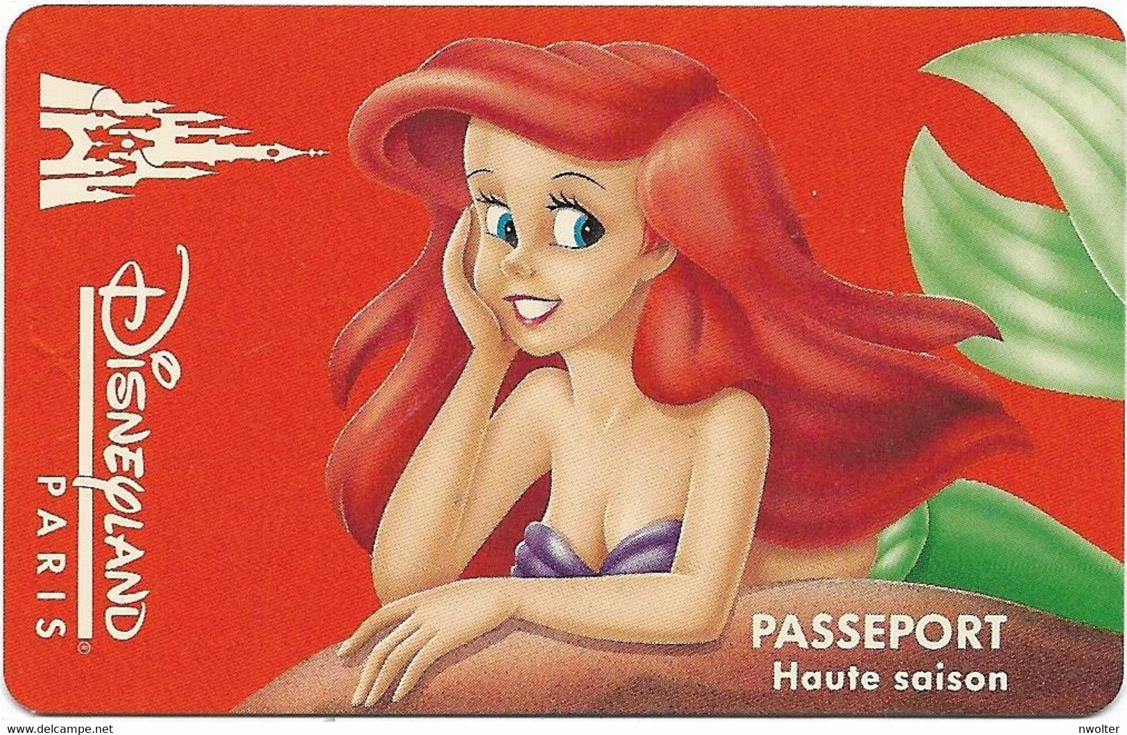 @+ Passeport Disneyland Paris N° 10 : La Petite Sirène (Adulte) - Logo Euro Disneyland - Toegangsticket Disney