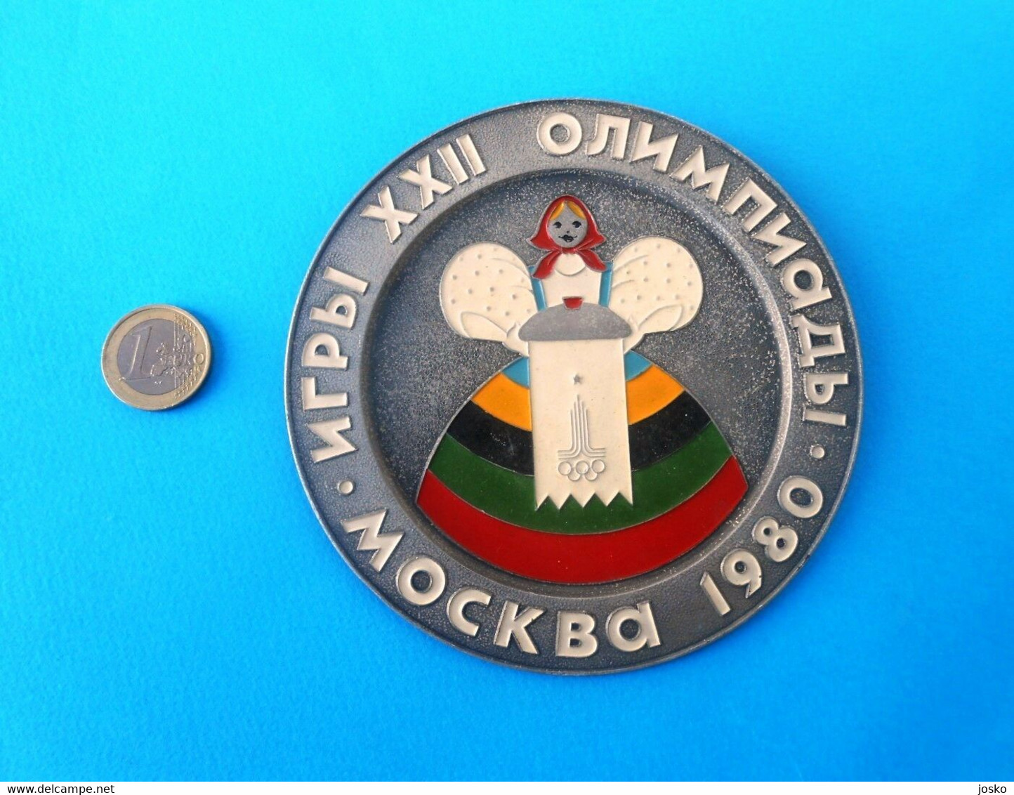SUMMER OLYMPIC GAMES MOSCOW 1980 - Beautifull Vintage Plate * Olympiad Olympiade Olympia Olimpici Jeux Olympiques - Bekleidung, Souvenirs Und Sonstige