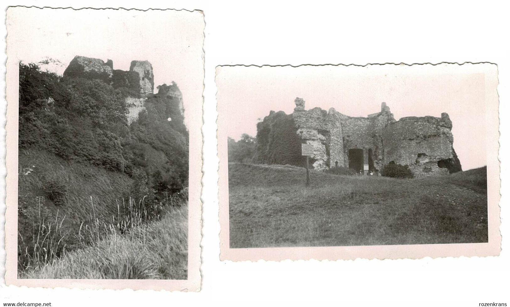 2 X Ancienne Photo Oude Foto Onbekend Chateau Ruines Chateau D'Arques-La-Bataille Normandie France - Arques-la-Bataille