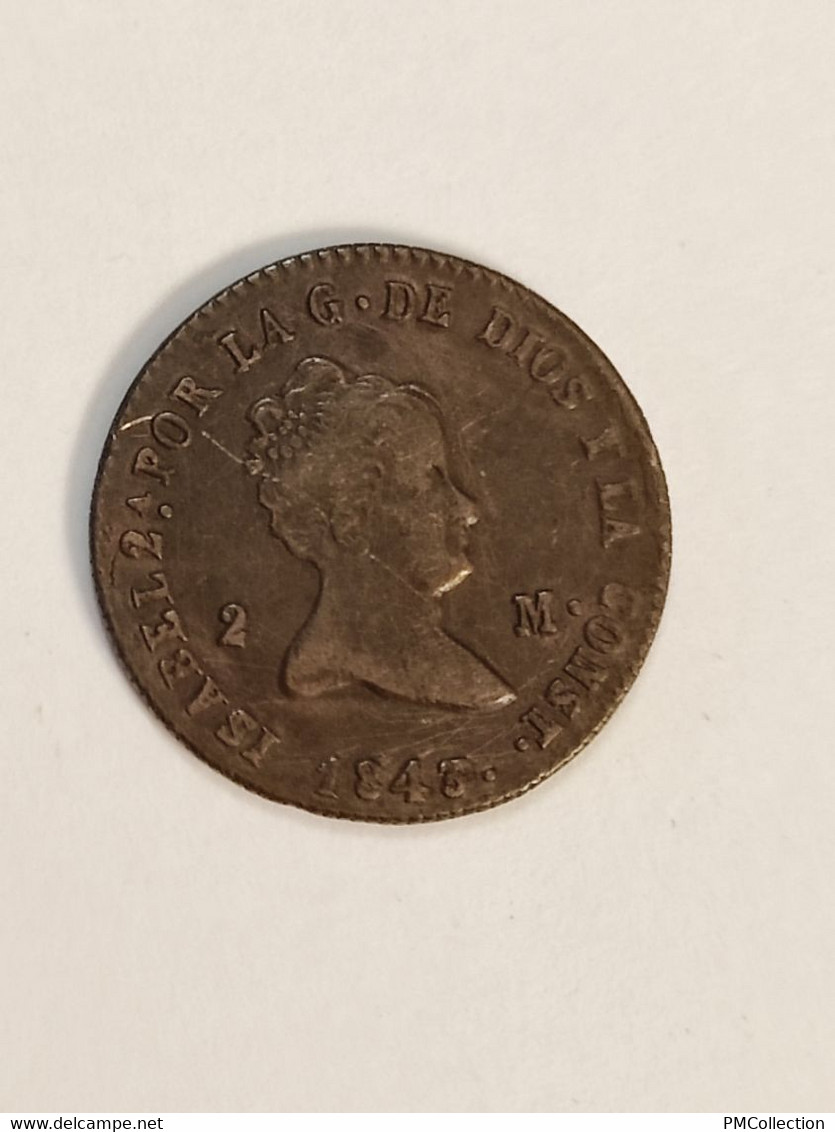 ESPAGNE 2 MARAVEDIS ISABELLE II 1843ES - Provincial Currencies