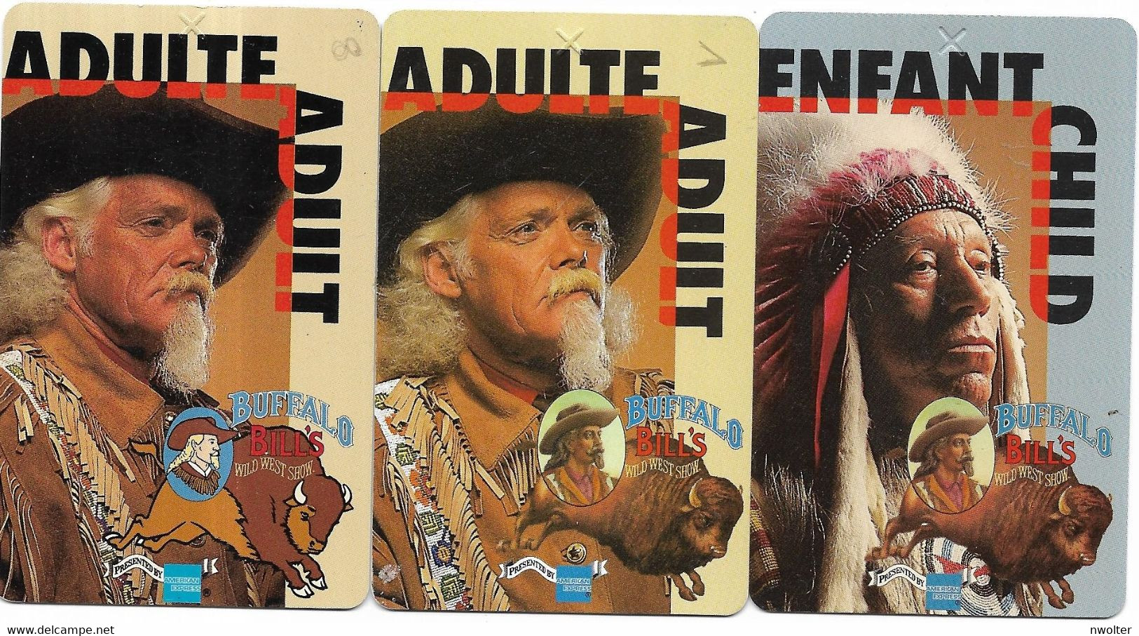 @+ Passeport Disneyland Paris : Lot De 3 Cartes Buffalo Bill's (differents) - Disney Passports