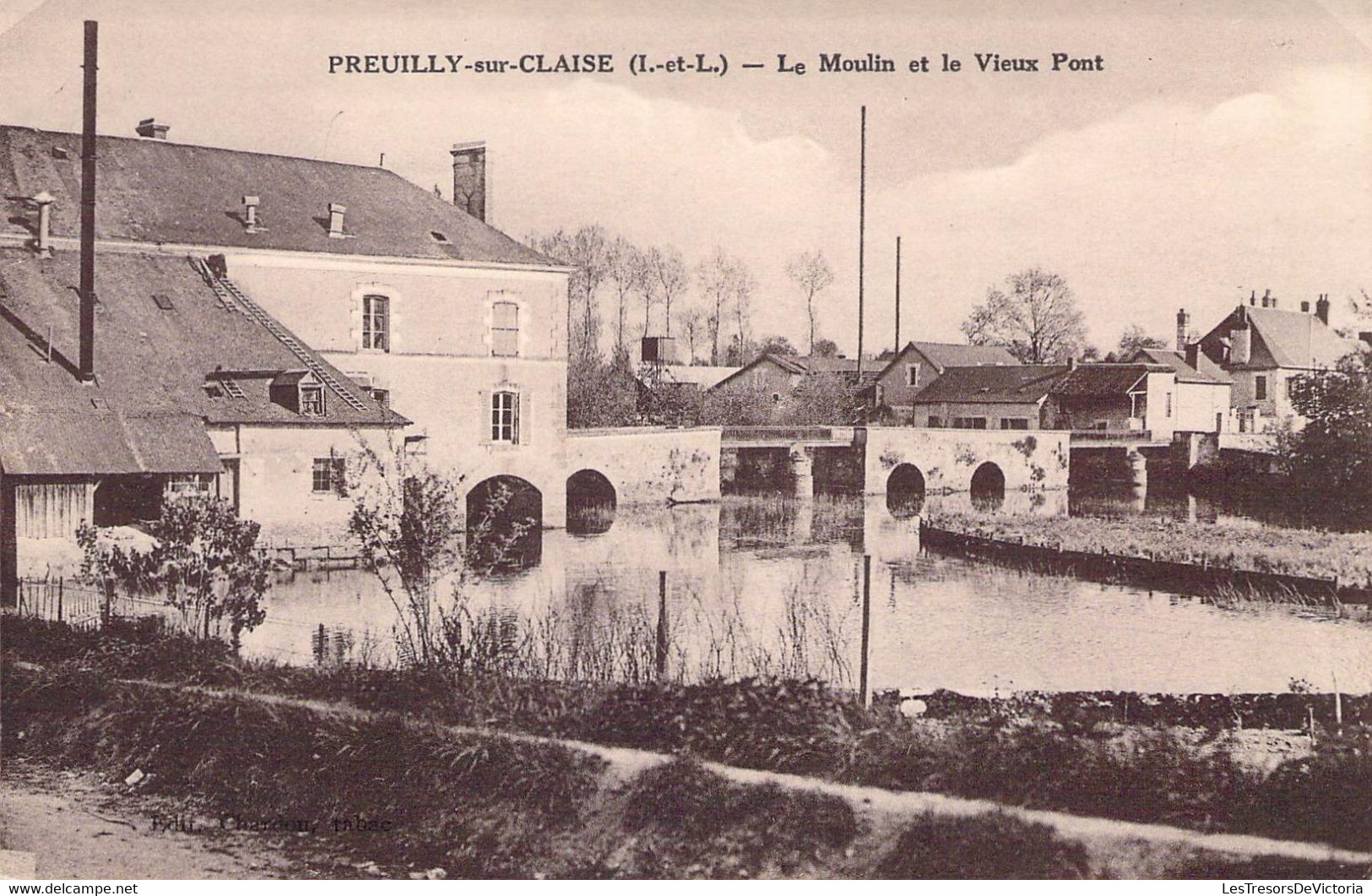 CPA France - Indre Et Loire - Preuilly Sur Claise - Le Moulin Et Le Vieux Pont - Lac - Rivière - Vue Générale - Autres & Non Classés