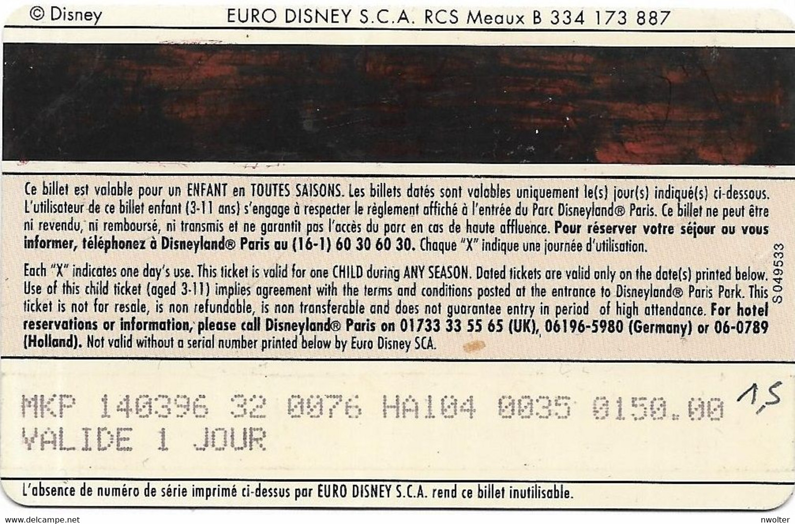 @+ Passeport Disneyland Paris N° 27 : Space Mountain (Enfant) - Pasaportes Disney