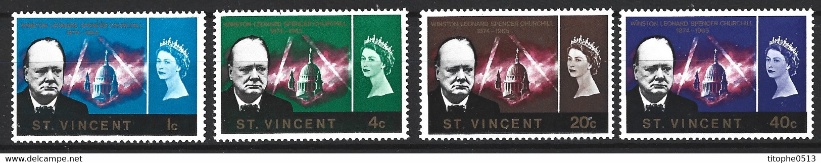 SAINT VINCENT. N°222-5 De 1966. Churchill. - Sir Winston Churchill