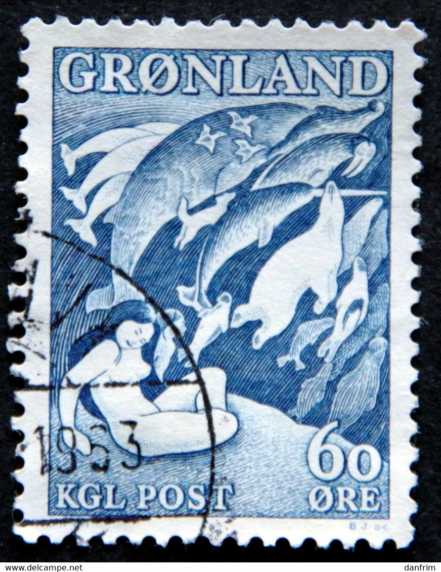 Greenland 1957  Legend.  MiNr.39  ( Lot H 772 ) - Gebraucht