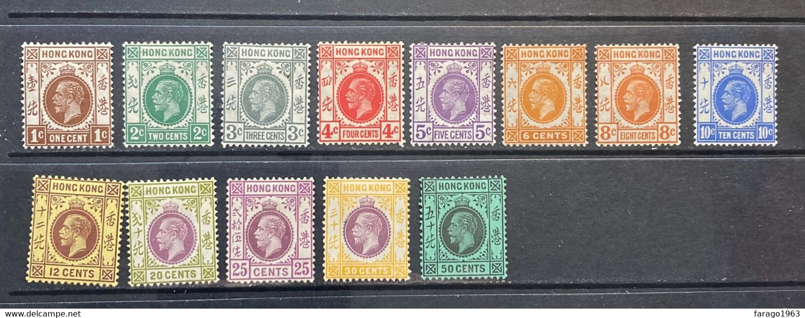 1921 Hong Kong KGV Definitives   Thirteen (13) Different Stamps Mint Hinged Fresh Colour! Cat £150 - Ungebraucht