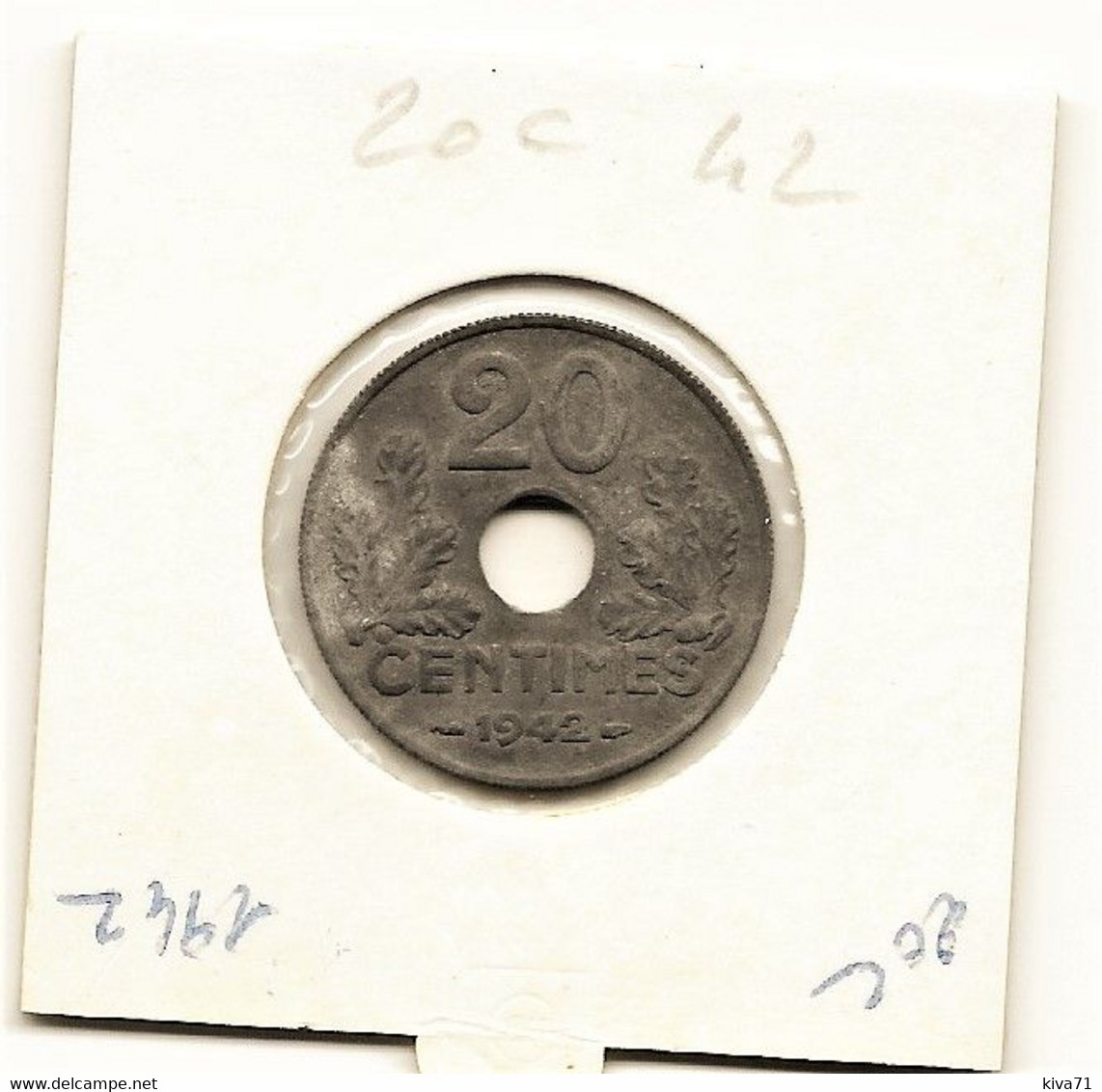 20 Centimes   "Etat Français " 1942  TTB - 20 Centimes