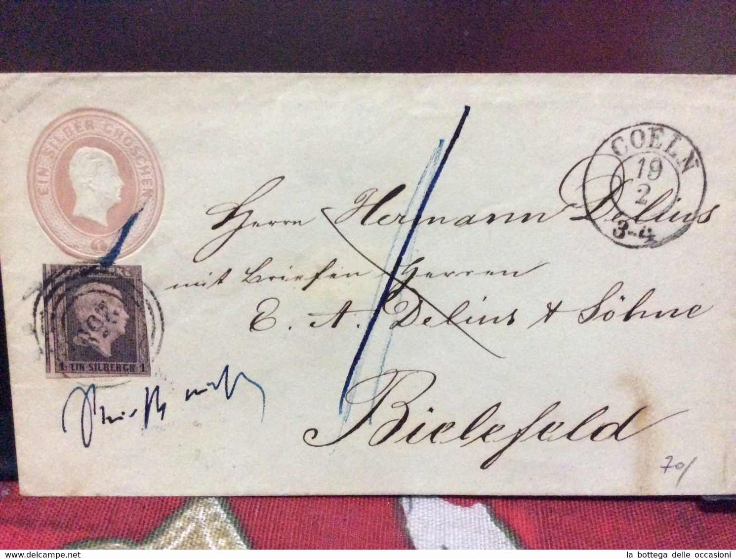 Germania Storia Postale 1872 CHEMNITZ Per Palermo - Postwaardestukken