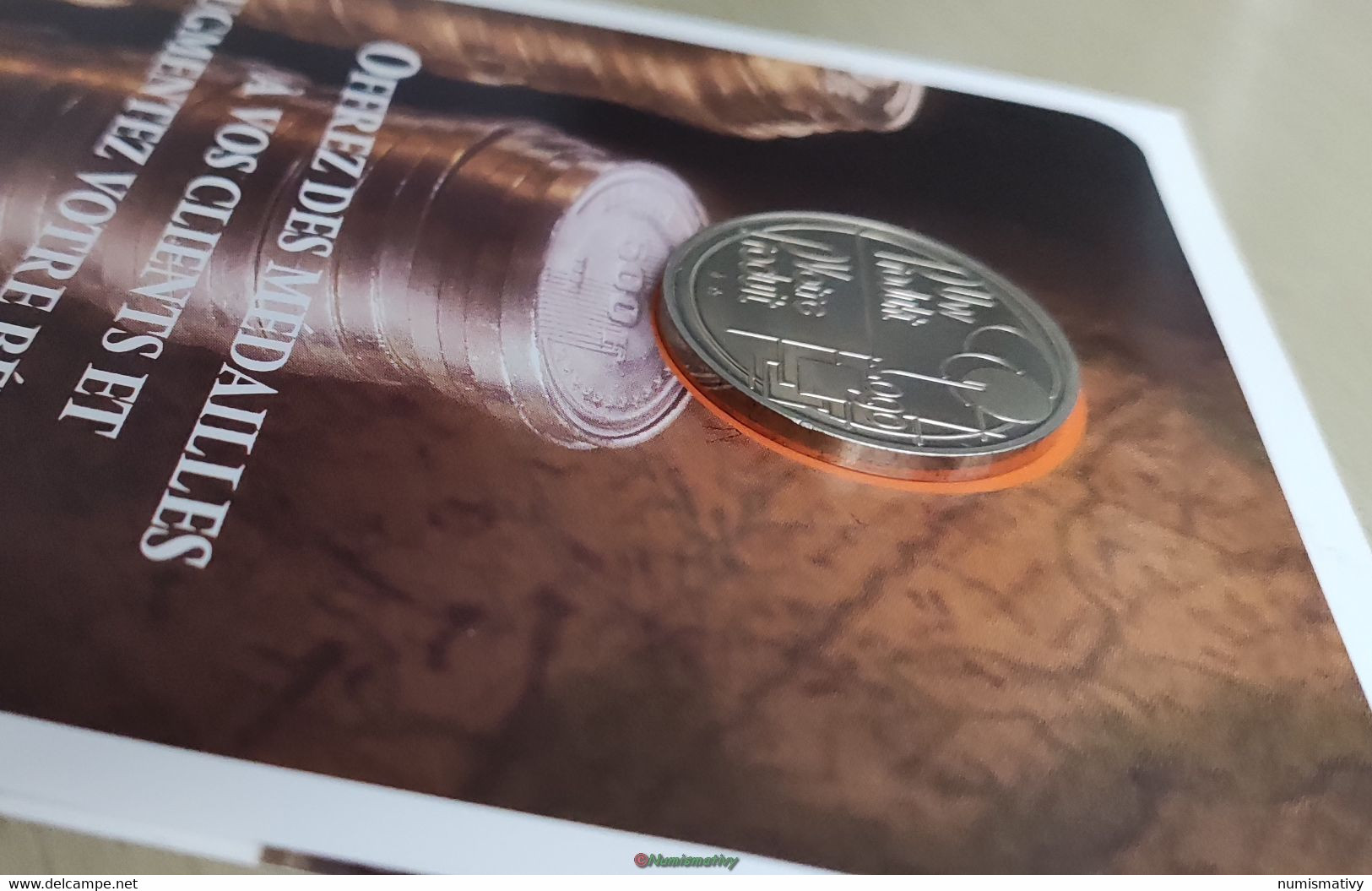 Plaquette Commerciale Médaille Belge Avec Jeton Uniface échantillon Belgique - Monedas / De Necesidad