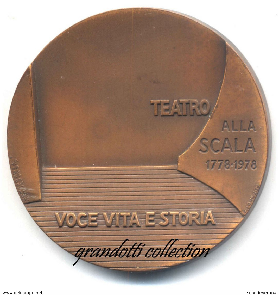 TEATRO ALLA SCALA MILANO 200 ANNIVERSARIO 1978 VOCE VITA STORIA MEDAGLIA TERUGGI - Professionnels/De Société