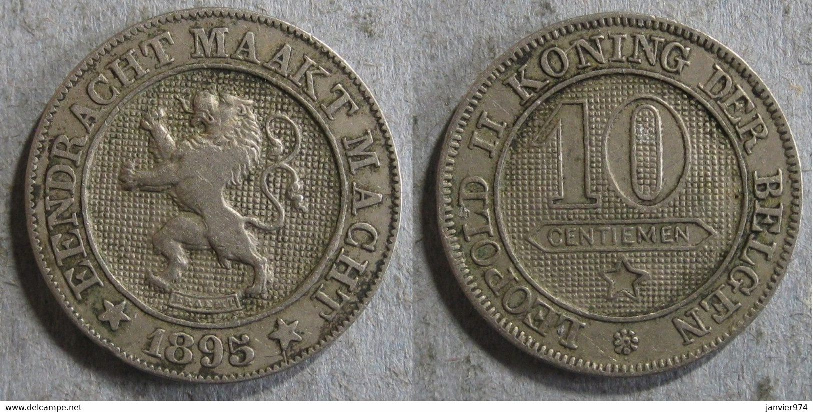 Belgique . 10 Centimes 1895 ( 5 Over 4 ). LEOPOLD II. Légende Flamande - 10 Cents