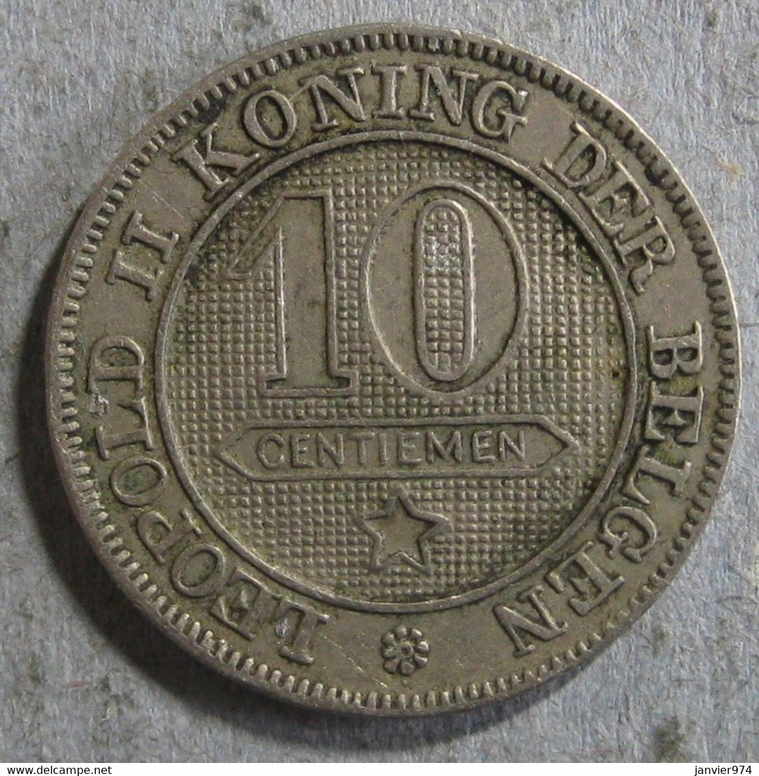 Belgique . 10 Centimes 1895 ( 5 Over 4 ). LEOPOLD II. Légende Flamande - 10 Cents