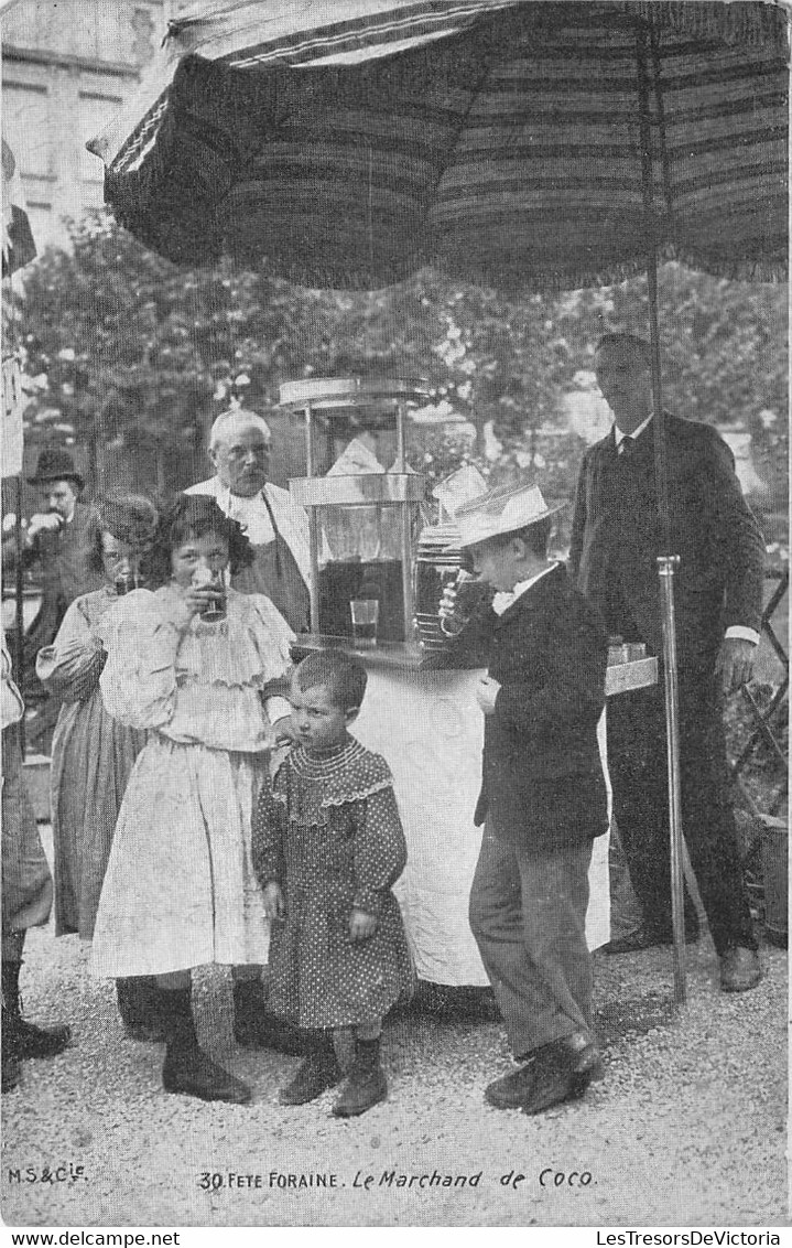 CPA Thèmes - Métiers - Fête Foraine - Le Marchand De Coco - M. S. & Cie - Marchands Ambulants - Parasol - Enfants - Fliegende Händler