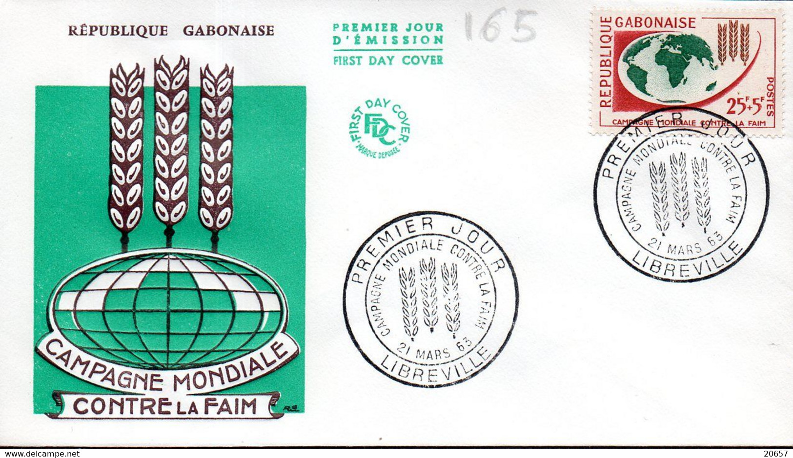 GABON 0165 Fdc Campagne Mondiale Contre La Faim - Contra El Hambre