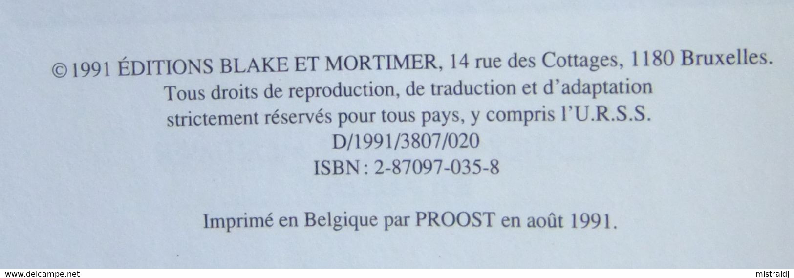 Blake Et Mortimer L’Enigme De L’Atlantide, Premier Tirage Des Editions B. Et Mortimer, Neuf - Jacobs E.P.