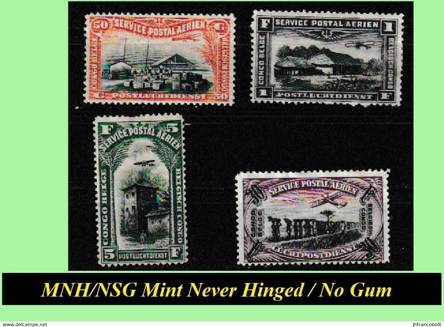 1921/30 ** BELGIAN CONGO / CONGO BELGE = COB MNH NSG AIRMAIL SELECTION PA01+02+04+06 [NO GUM] - Unused Stamps