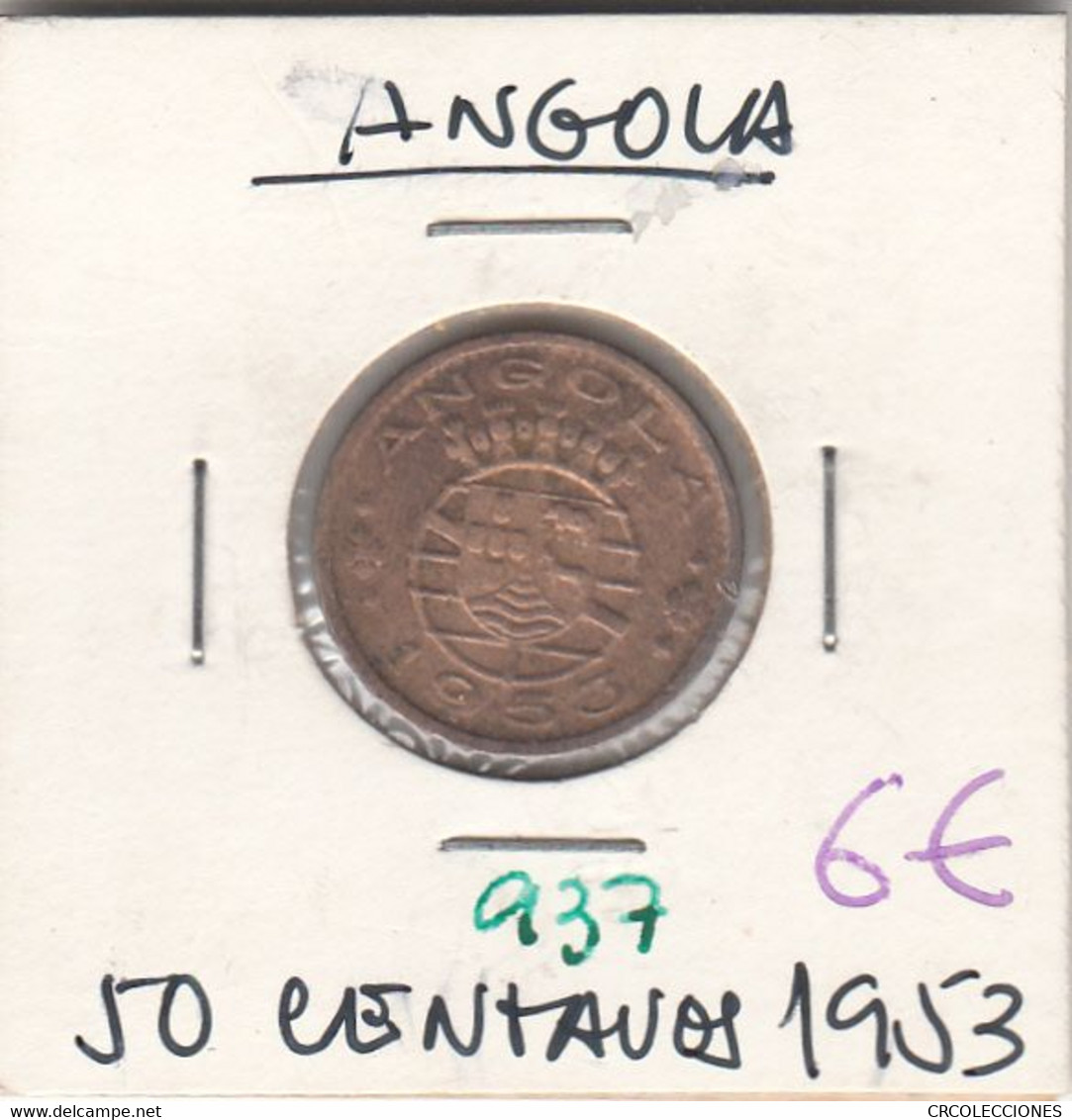 CR0937 MONEDA ANGOLA 50 CENTAVOS 1953 - Angola
