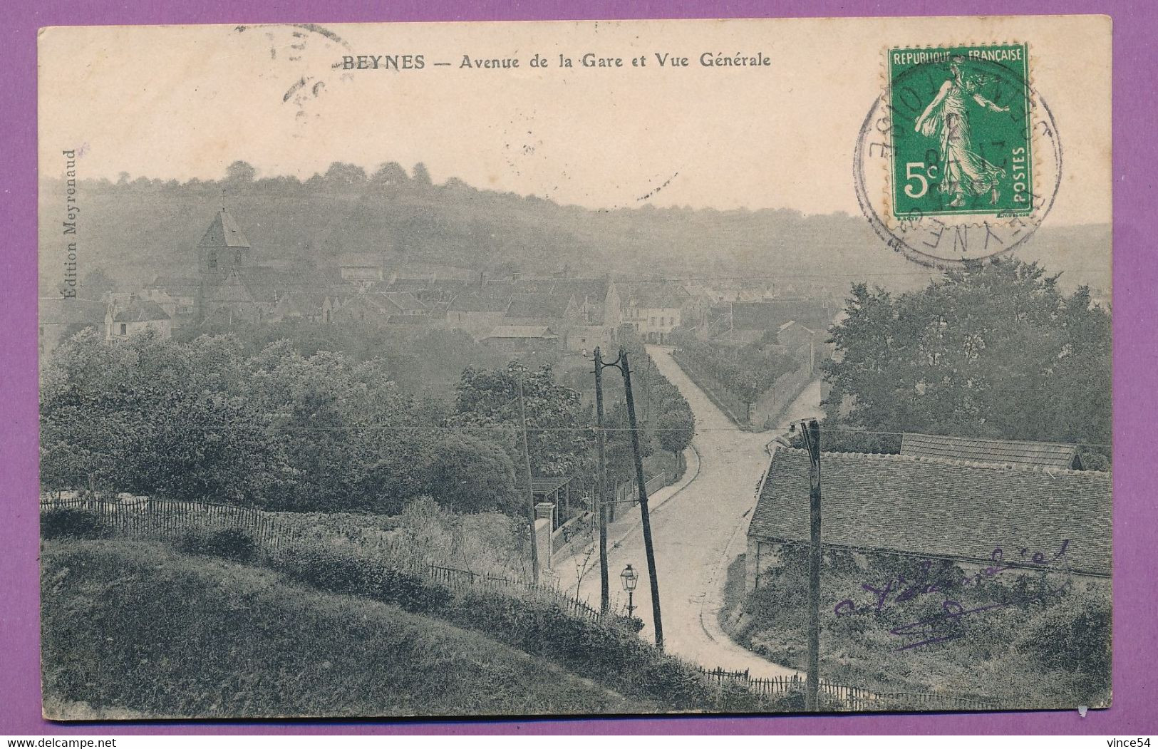 BEYNES  - Avenue De La Gare Et Vue Générale - Circulé 1913 - Beynes