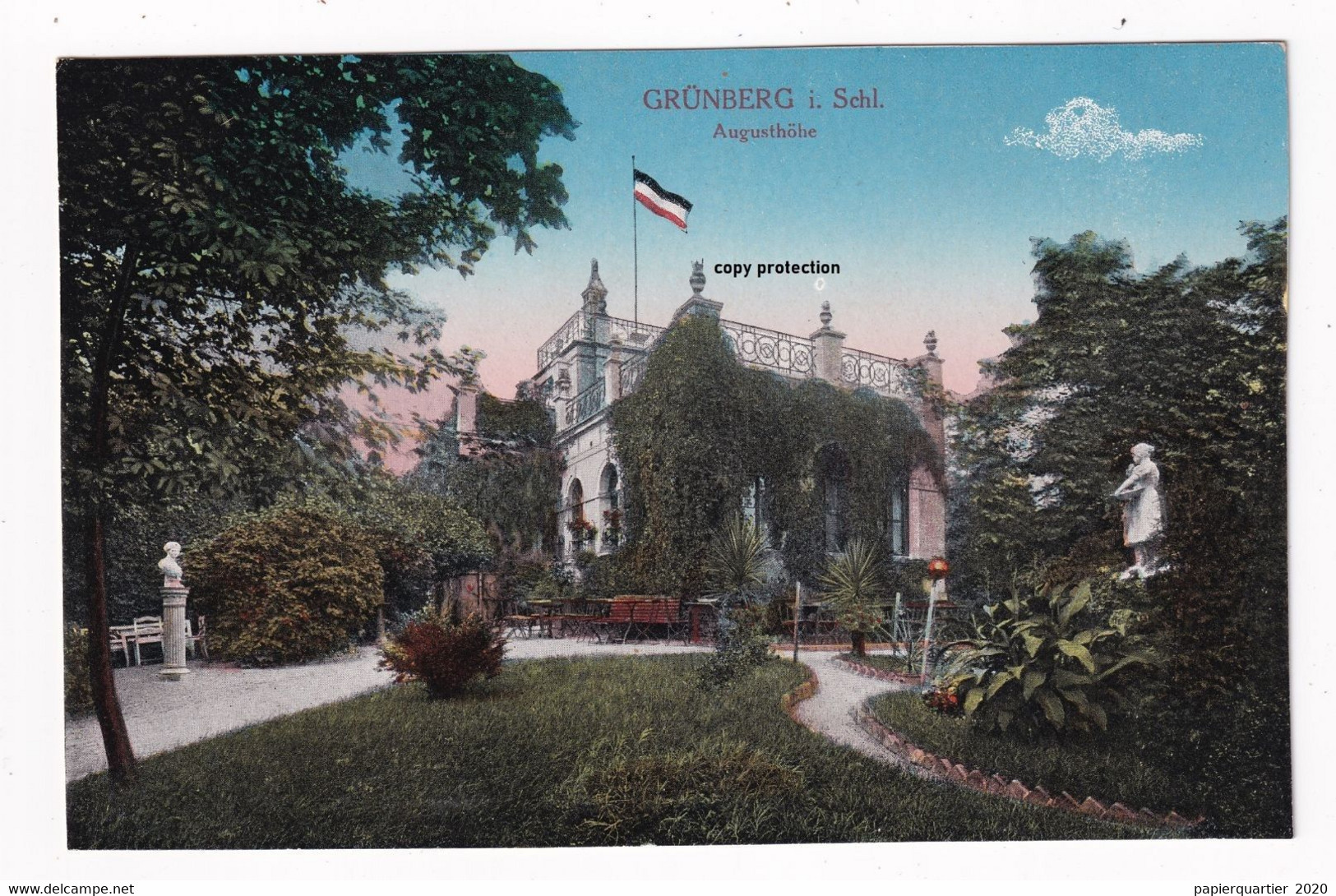Grünberg In Schlesien, Augusthöhe, Zielona Gora, Alte Postkarte, Ansichtskarte - Polen