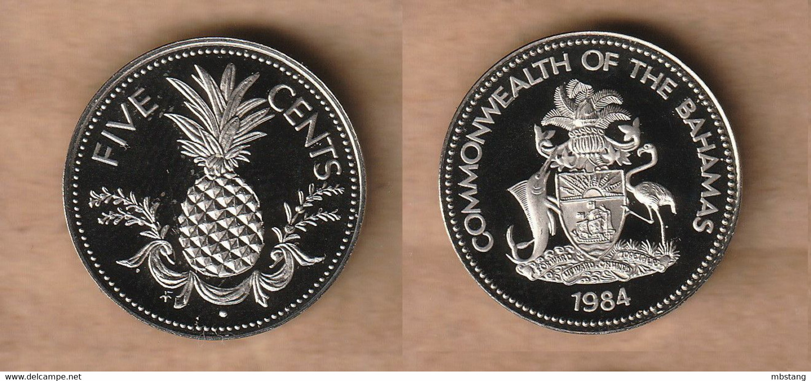 BAHAMAS  5  Cents  1984 PROOF  3.94 G • ⌀ 21.00 Mm KM# 60 - Bahamas