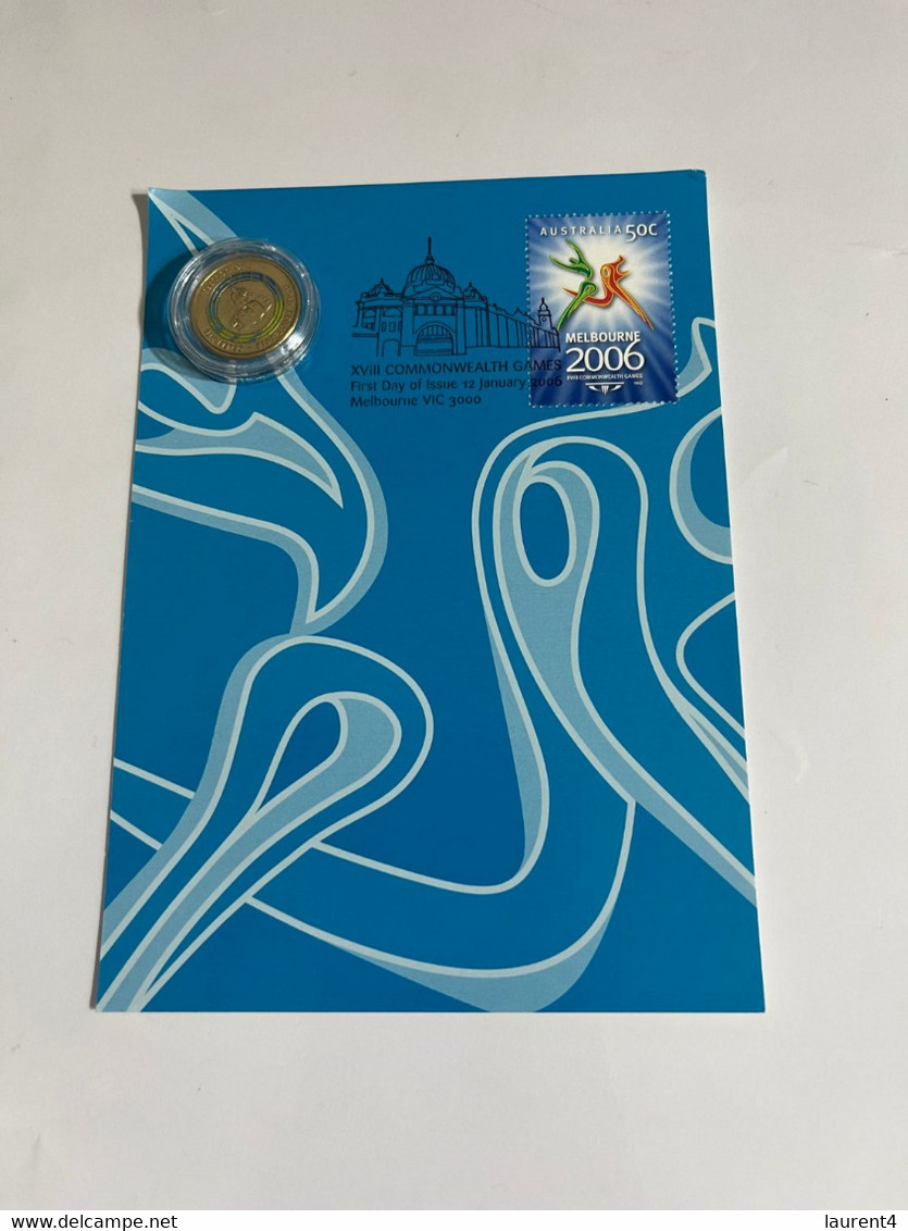 (2 N 35 A) Commonwealth Games Melbourne Maxicard 2006 With 2018 Brisbane $ 2.00 Commnwealth Games Coin - 2 Dollars