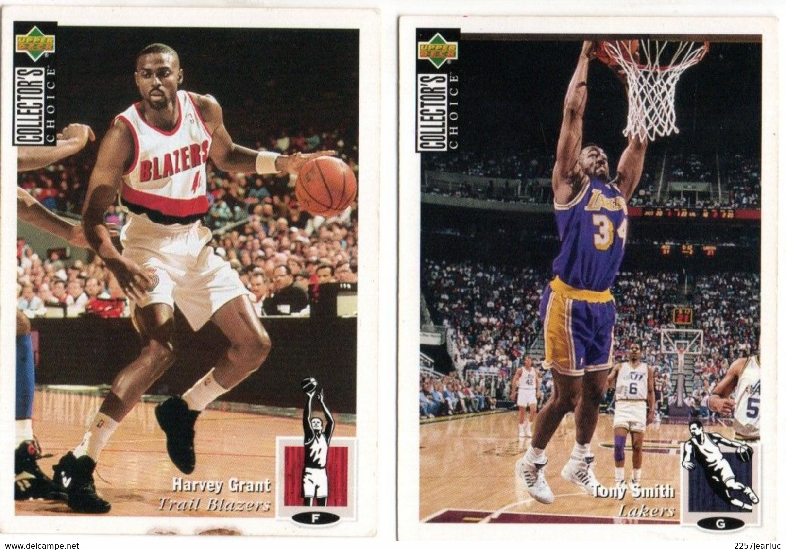 2 Cartes Pamini Club Basket Ball *  N; 344 Harvey Grant  & 366 Tony Smith - Basket-ball