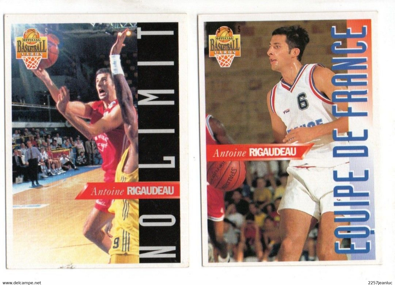 2 Cartes Panini Equipe De France De  Basket Ball *  Antoine Rigaudeau (Pitch Cholet ) - Pallacanestro