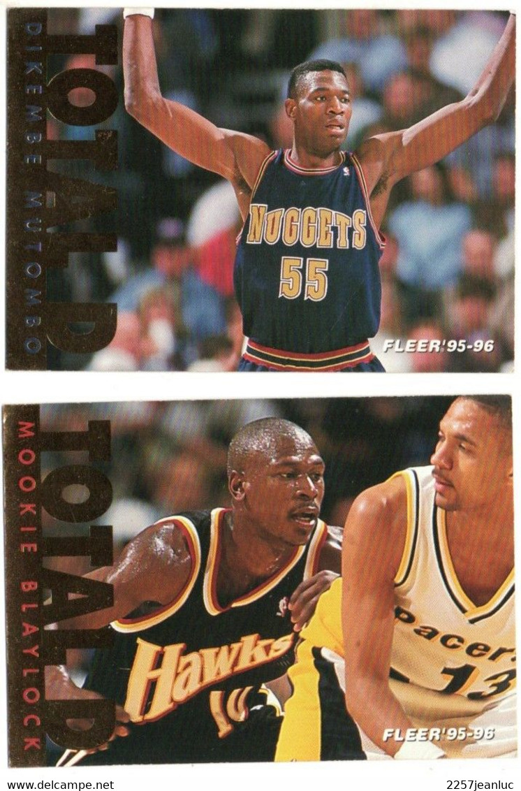2 Cartes Panini   Basket Ball Total D*  Dikembe Mutombo & Mookie Blaylock * Fleer /1995.1996 - Basketball