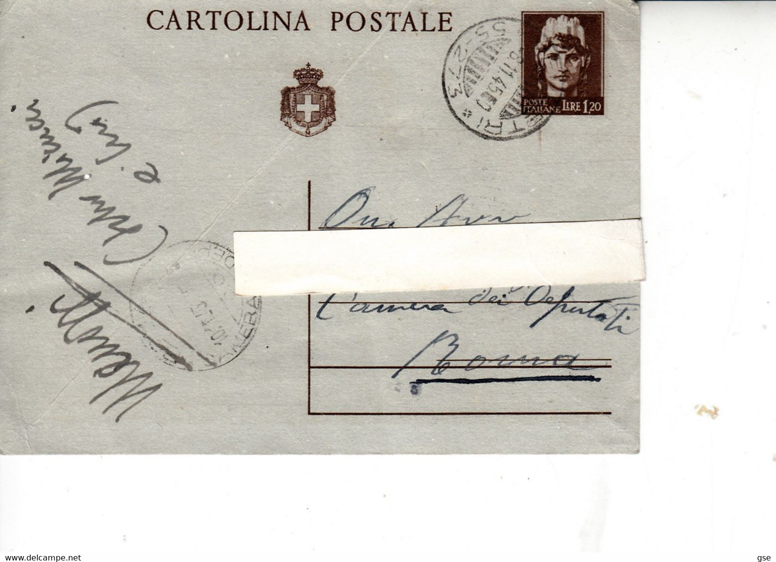 ITALIA  1945  - Cartolina Postale  Da  Velletri A Roma - Stamped Stationery