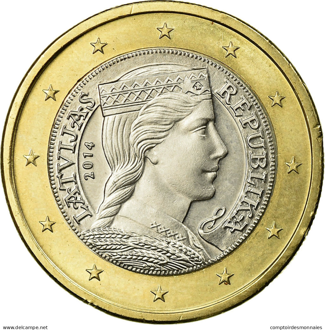 Latvia, Euro, 2014, SPL, Bi-Metallic, KM:156 - Lettland